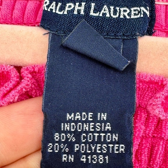 Ralph Lauren Pink 18 Month 1 Piece Terry Tank Outfit - Picture 5 of 9